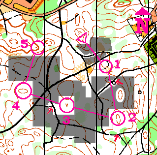 A real orienteering map with compass training course