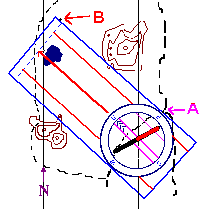 Map with compass